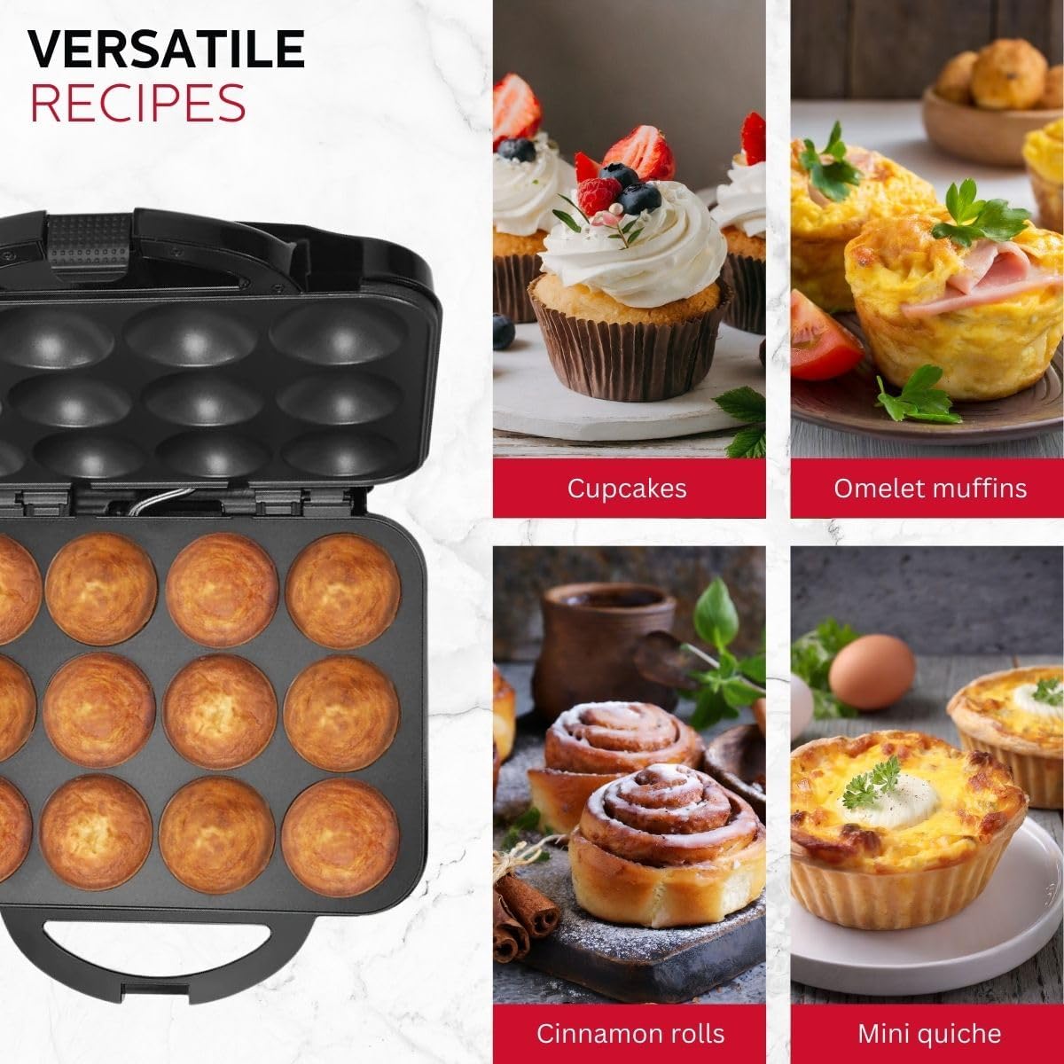 🧁 Bak Thuis Snelle Cupcakes - Holstein Cupcake Maker + Gratis Receptenboek 📕 🎉