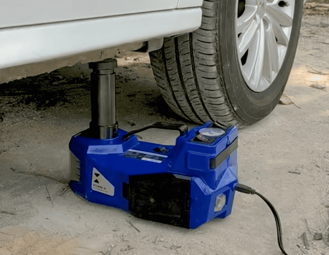 🚨⚡️5 Ton 12V Electric Car Jack With Impact Wrench And Tire Inflator Pump 🛞